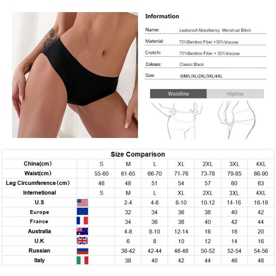 4-layer Menstrual Panties Physiological Pants Leak Proof Women Period  Underwear